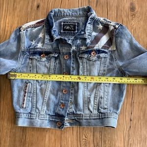 Red white blue jean jacket